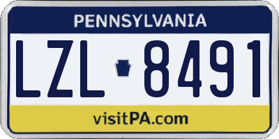 PA license plate LZL8491