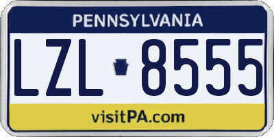 PA license plate LZL8555