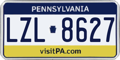 PA license plate LZL8627