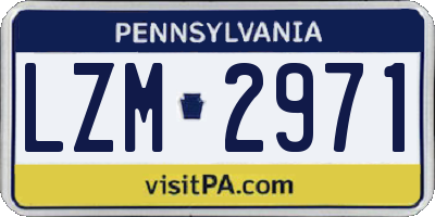 PA license plate LZM2971