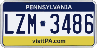 PA license plate LZM3486