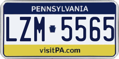 PA license plate LZM5565