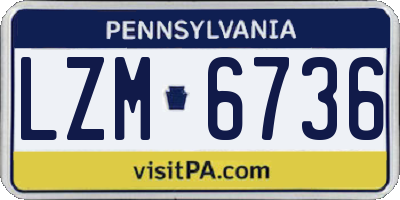 PA license plate LZM6736