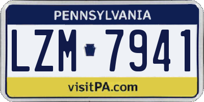 PA license plate LZM7941