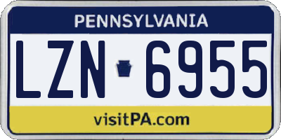 PA license plate LZN6955