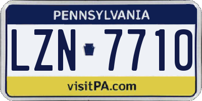 PA license plate LZN7710