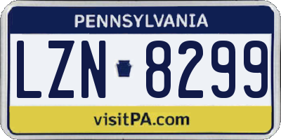 PA license plate LZN8299