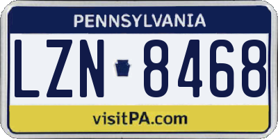 PA license plate LZN8468