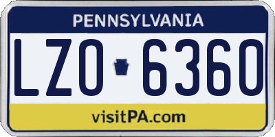 PA license plate LZO6360