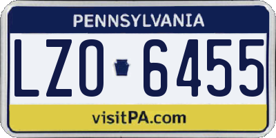 PA license plate LZO6455