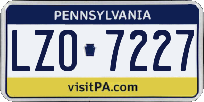 PA license plate LZO7227