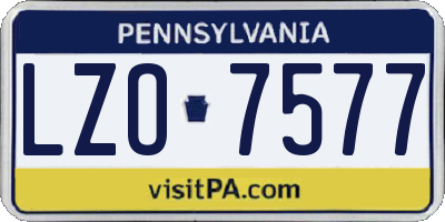 PA license plate LZO7577