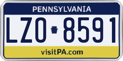 PA license plate LZO8591