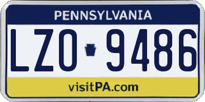 PA license plate LZO9486
