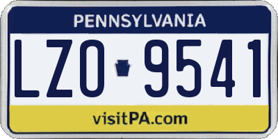 PA license plate LZO9541