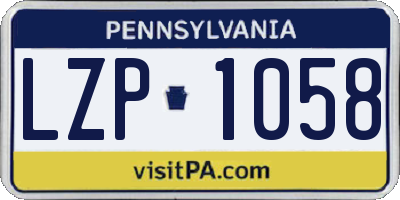 PA license plate LZP1058