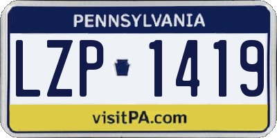 PA license plate LZP1419