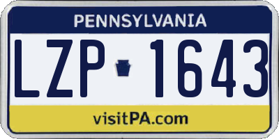 PA license plate LZP1643