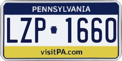 PA license plate LZP1660