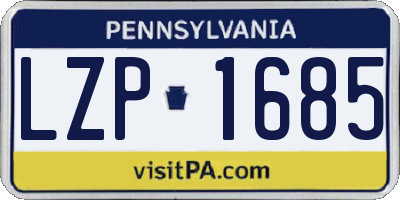PA license plate LZP1685
