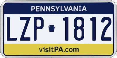 PA license plate LZP1812