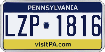 PA license plate LZP1816