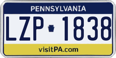 PA license plate LZP1838