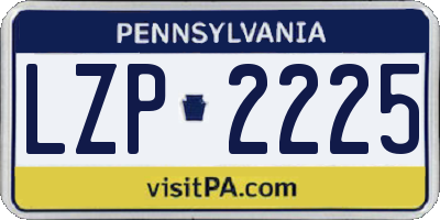 PA license plate LZP2225