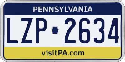 PA license plate LZP2634