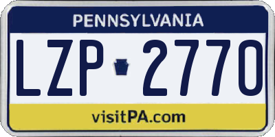 PA license plate LZP2770