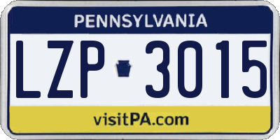 PA license plate LZP3015