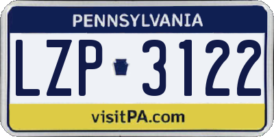 PA license plate LZP3122