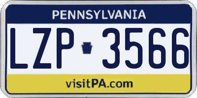 PA license plate LZP3566