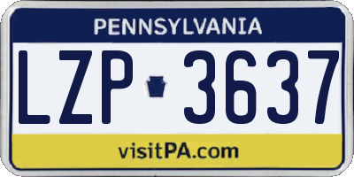 PA license plate LZP3637