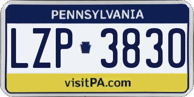 PA license plate LZP3830