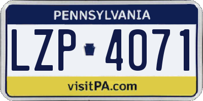 PA license plate LZP4071