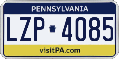 PA license plate LZP4085