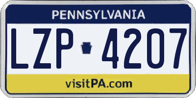 PA license plate LZP4207