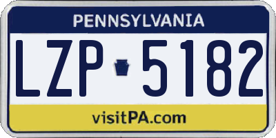 PA license plate LZP5182