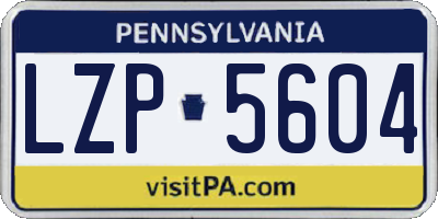 PA license plate LZP5604