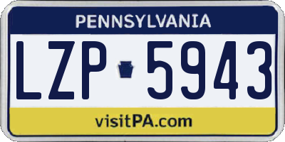 PA license plate LZP5943