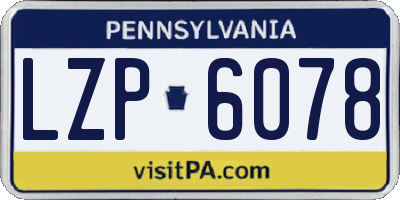 PA license plate LZP6078