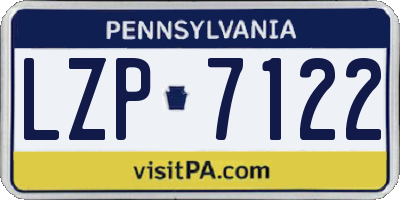 PA license plate LZP7122