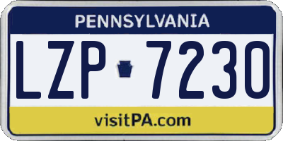 PA license plate LZP7230
