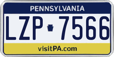 PA license plate LZP7566