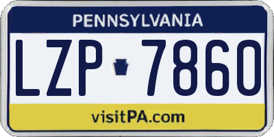 PA license plate LZP7860