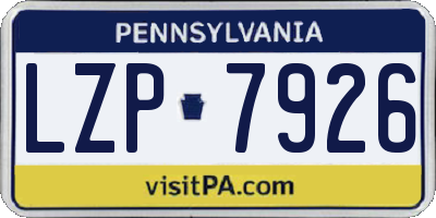 PA license plate LZP7926