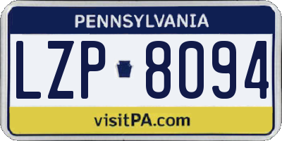 PA license plate LZP8094