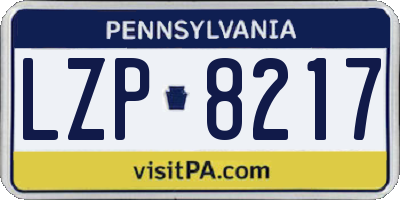 PA license plate LZP8217