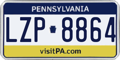 PA license plate LZP8864